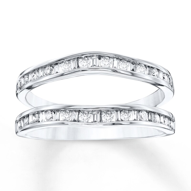 Main Image 1 of Previously Owned Diamond Enhancer Band 3/8 ct tw Round/Baguette 14K White Gold