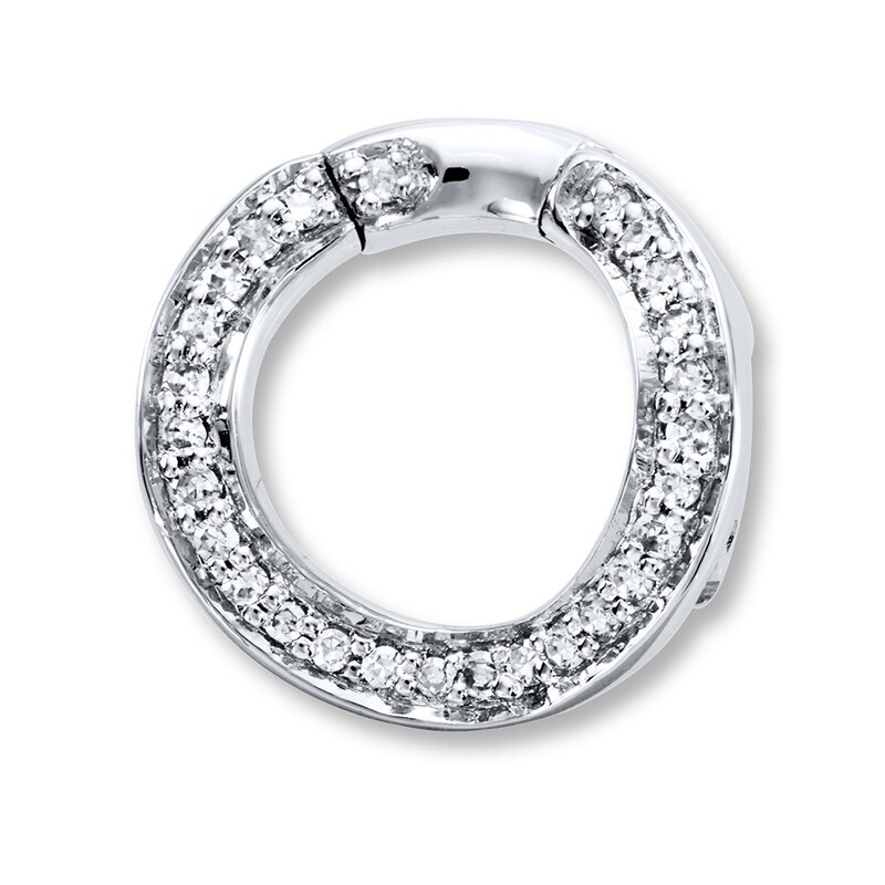 Main Image 1 of Previously Owned Miracle Links Charm 1/10 ct tw Diamonds 14K White Gold