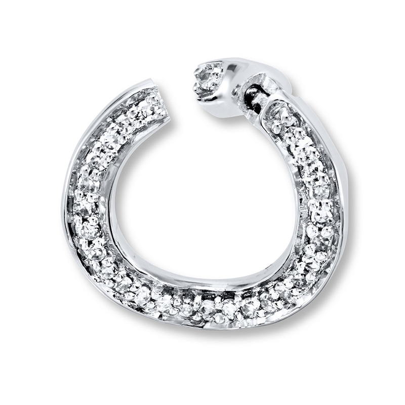 Main Image 2 of Previously Owned Miracle Links Charm 1/10 ct tw Diamonds 14K White Gold