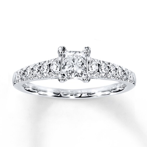 Previously Owned Diamond Engagement Ring 1 ct tw Princess-cut 14K White Gold