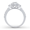 Previously Owned THE LEO Diamond 3-Stone Ring 3/4 ct tw Round-cut 14K White Gold