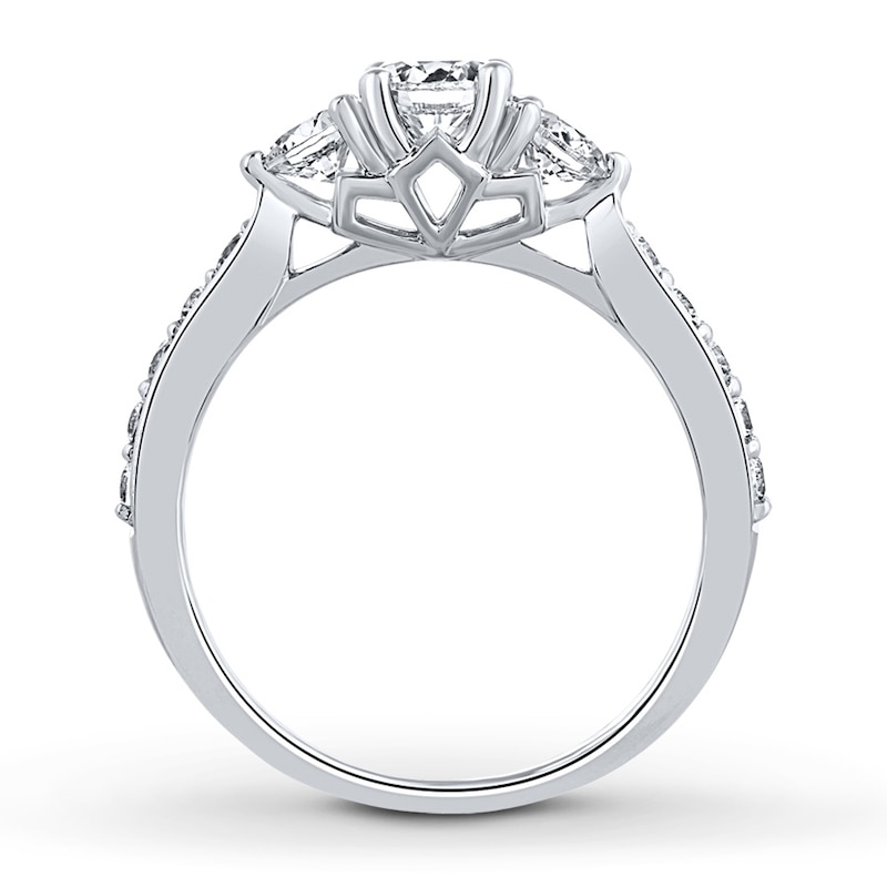 Main Image 2 of Previously Owned THE LEO Diamond 3-Stone Ring 3/4 ct tw Round-cut 14K White Gold