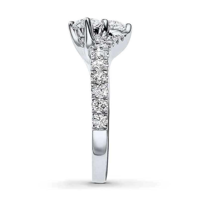 Main Image 3 of Previously Owned Ever Us Two-Stone Anniversary Ring 1-1/2 ct tw Round-cut Diamonds 14K White Gold