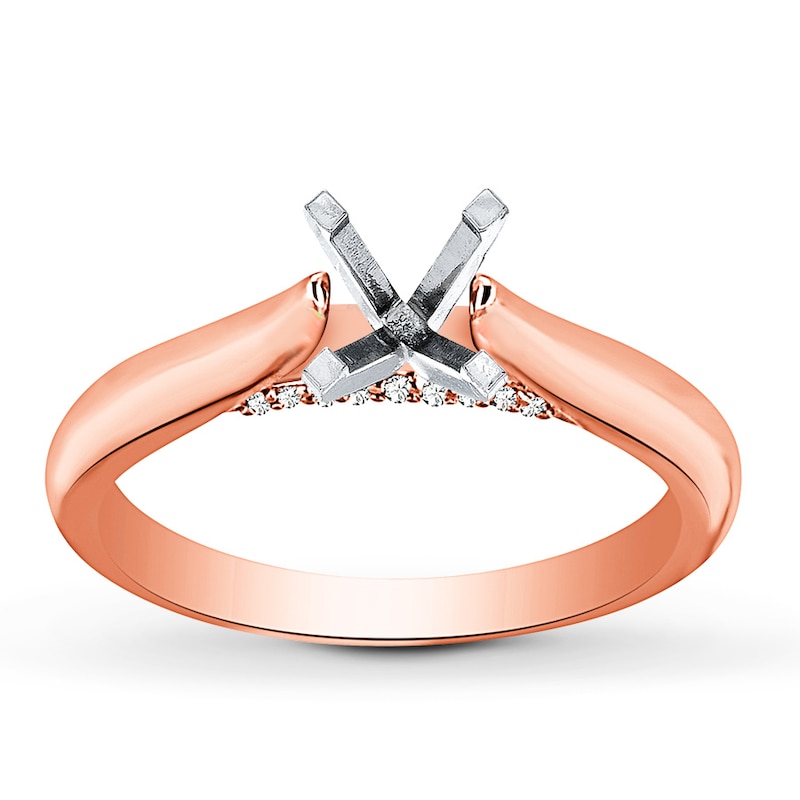 Main Image 1 of Previously Owned Diamond Ring Setting 1/15 ct tw Round-cut 14K Two-Tone Gold