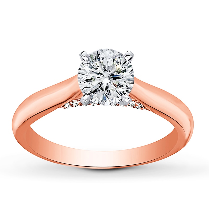 Main Image 3 of Previously Owned Diamond Ring Setting 1/15 ct tw Round-cut 14K Two-Tone Gold