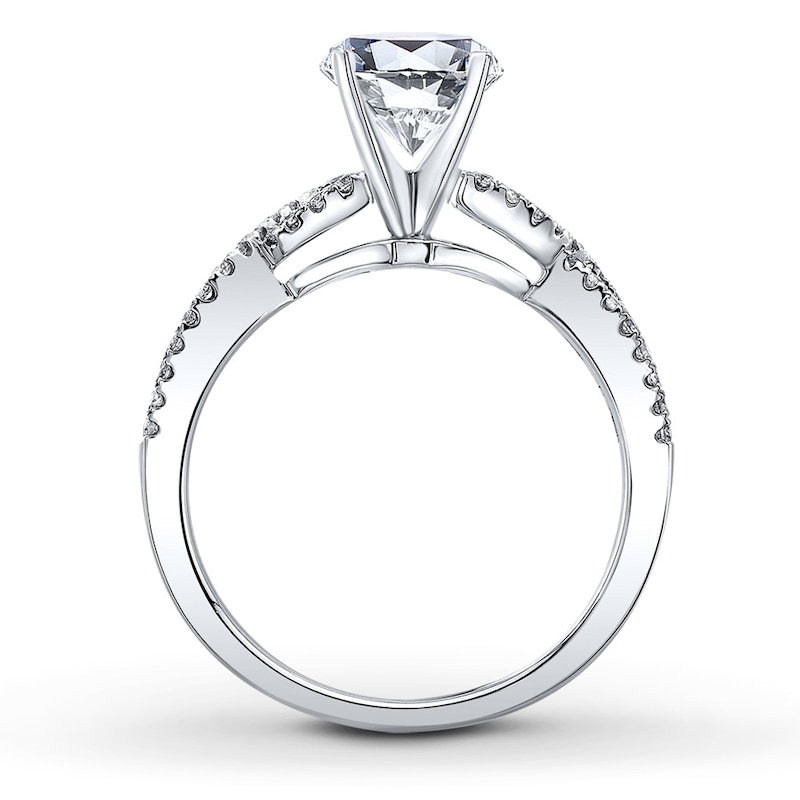 Main Image 2 of Previously Owned Diamond Ring Setting 5/8 ct tw Round-cut 14K White Gold