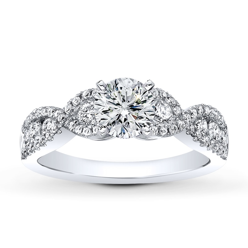 Main Image 3 of Previously Owned Diamond Ring Setting 5/8 ct tw Round-cut 14K White Gold