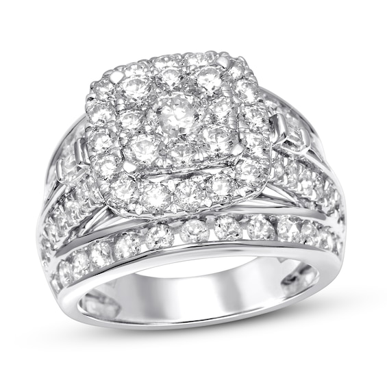 Previously Owned Diamond Engagement Ring 3-1/4 ct tw Round-cut 14K White Gold