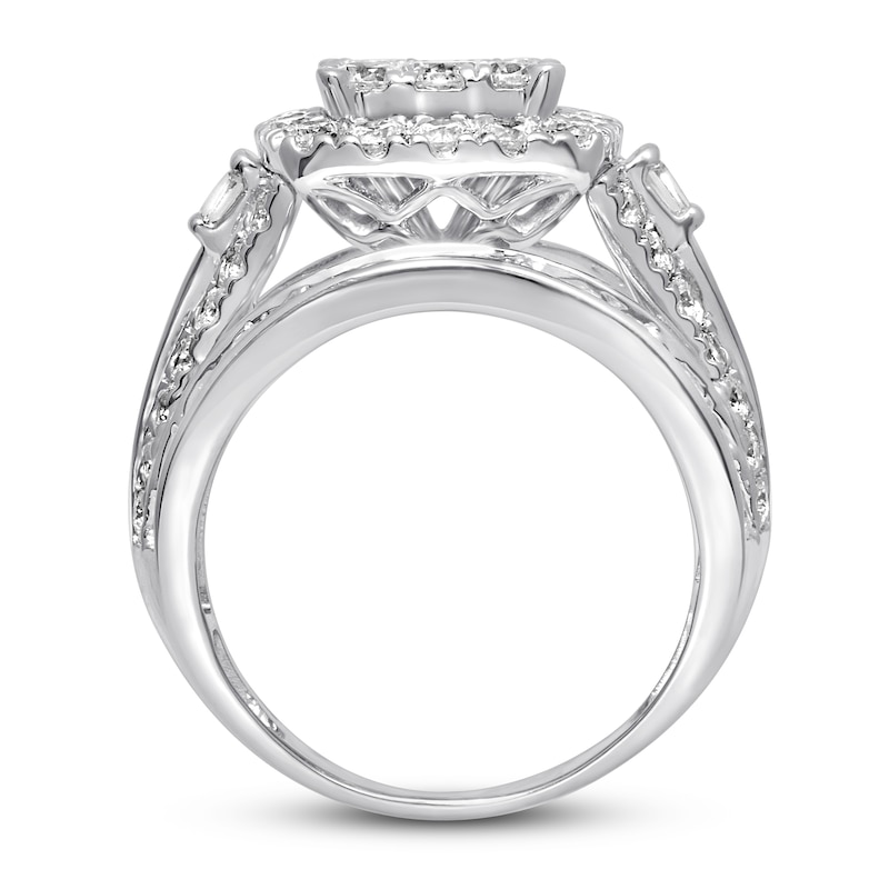 Main Image 2 of Previously Owned Diamond Engagement Ring 3-1/4 ct tw Round-cut 14K White Gold