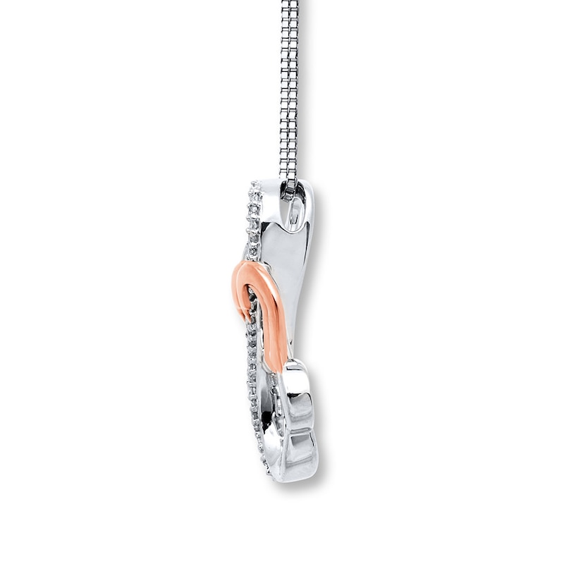 Main Image 2 of Previously Owned Diamond Accents Necklace Sterling Silver/10K Gold