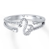 Thumbnail Image 1 of Previously Owned Open Hearts Ring 1/8 ct tw Diamonds Sterling Silver