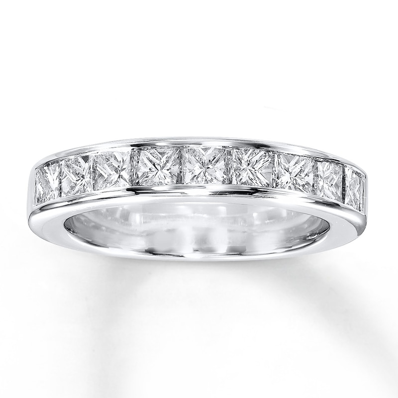 Main Image 1 of Previously Owned Band 1-1/2 ct tw Princess-cut Diamonds 14K White Gold