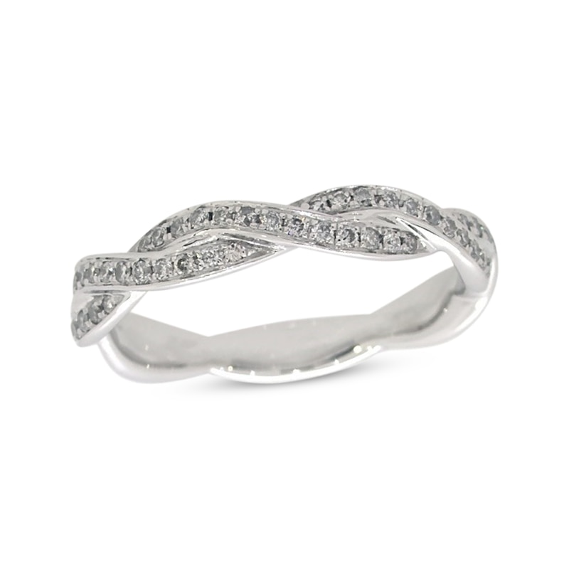 Main Image 1 of Previously Owned Diamond Twist Anniversary Ring 1/3 ct tw Round-cut 14K White Gold