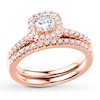 Thumbnail Image 1 of Previously Owned Diamond Bridal Set 1/2 carat tw Round-cut 14K Rose Gold