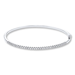 Previously Owned Diamond Bangle 3/4 ct tw Round-cut 14K White Gold