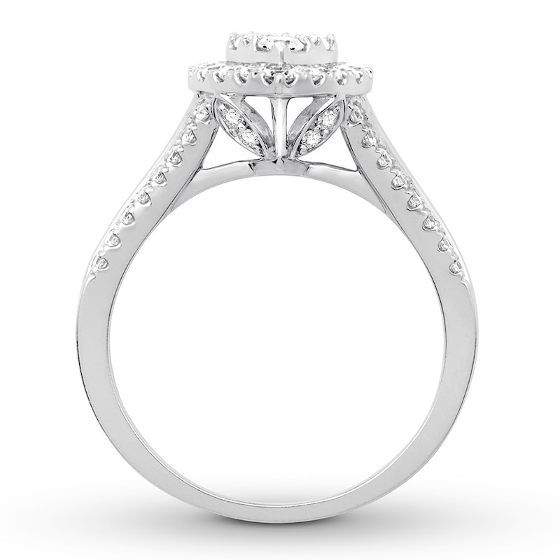 Main Image 2 of Previously Owned Diamond Engagement Ring 1 ct tw Round-cut 14K White Gold
