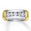 Previously Owned Men's Diamond Wedding Band 1 ct tw Round-cut 14K Two-Tone Gold
