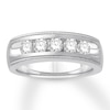 Thumbnail Image 1 of Previously Owned Men's Diamond Wedding Band 1 ct tw Round-cut 14K White Gold