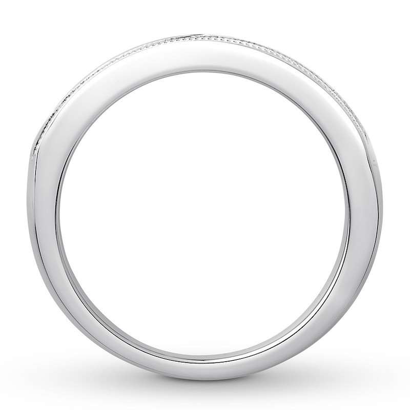 Main Image 2 of Previously Owned Men's Diamond Wedding Band 1 ct tw Round-cut 14K White Gold