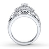 Thumbnail Image 2 of Previously Owned Diamond Bridal Set 1-1/8 ct tw Round-cut 14K White Gold