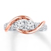 Thumbnail Image 4 of Previously Owned Ever Us Two-Stone Anniversary Ring 1-1/2 ct tw Round-cut Diamonds 14K Two-Tone Gold