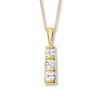 Thumbnail Image 0 of Previously Owned 3-Stone Necklace 1/2 ct tw Diamonds 18K Yellow Gold