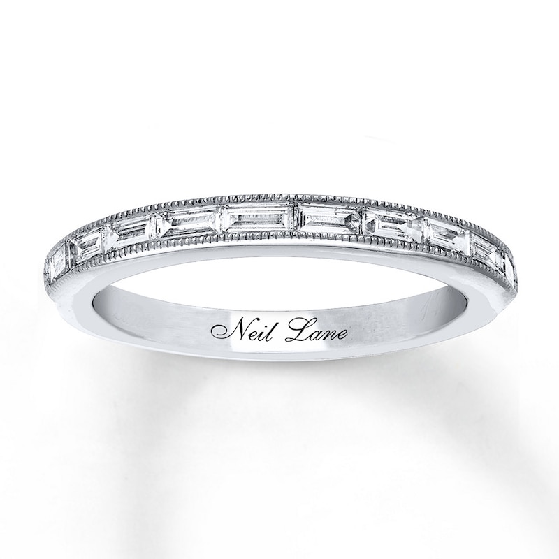 Main Image 1 of Previously Owned Neil Lane Wedding Band 3/8 ct tw Baguette-cut Diamonds 14K White Gold