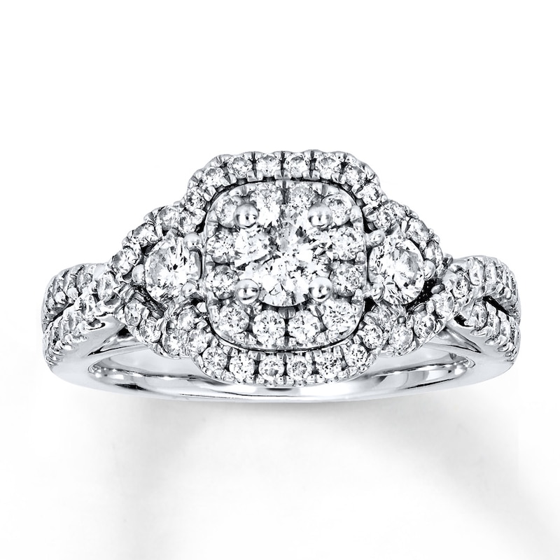 Main Image 1 of Previously Owned Diamond Engagement Ring 1 ct tw Round-cut 14K White Gold