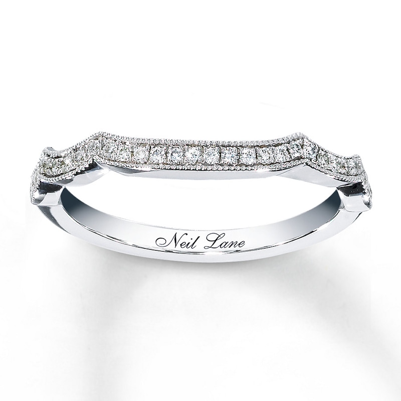 Main Image 1 of Previously Owned Neil Lane Wedding Band 1/8 ct tw Round-cut Diamonds 14K White Gold - Size 5