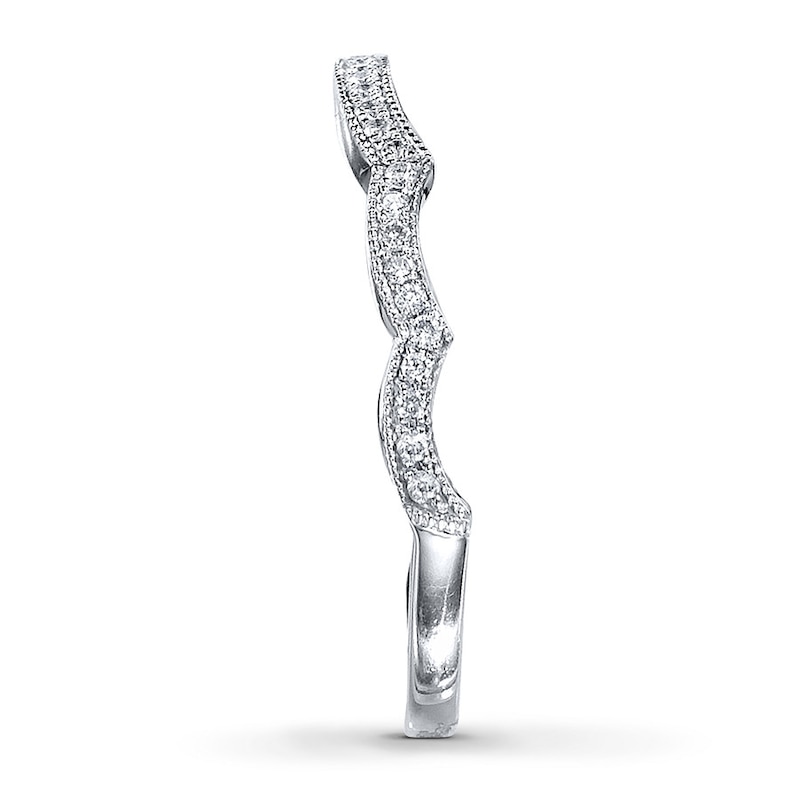 Main Image 3 of Previously Owned Neil Lane Wedding Band 1/8 ct tw Round-cut Diamonds 14K White Gold - Size 5