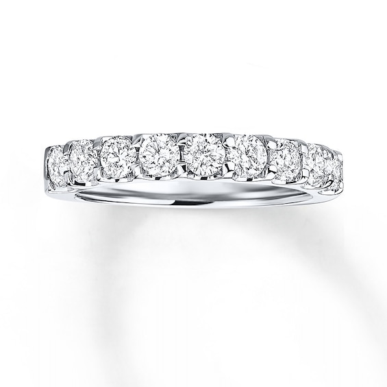 Previously Owned Diamond Band 1 ct tw Round-cut 14K White Gold Size 9.75