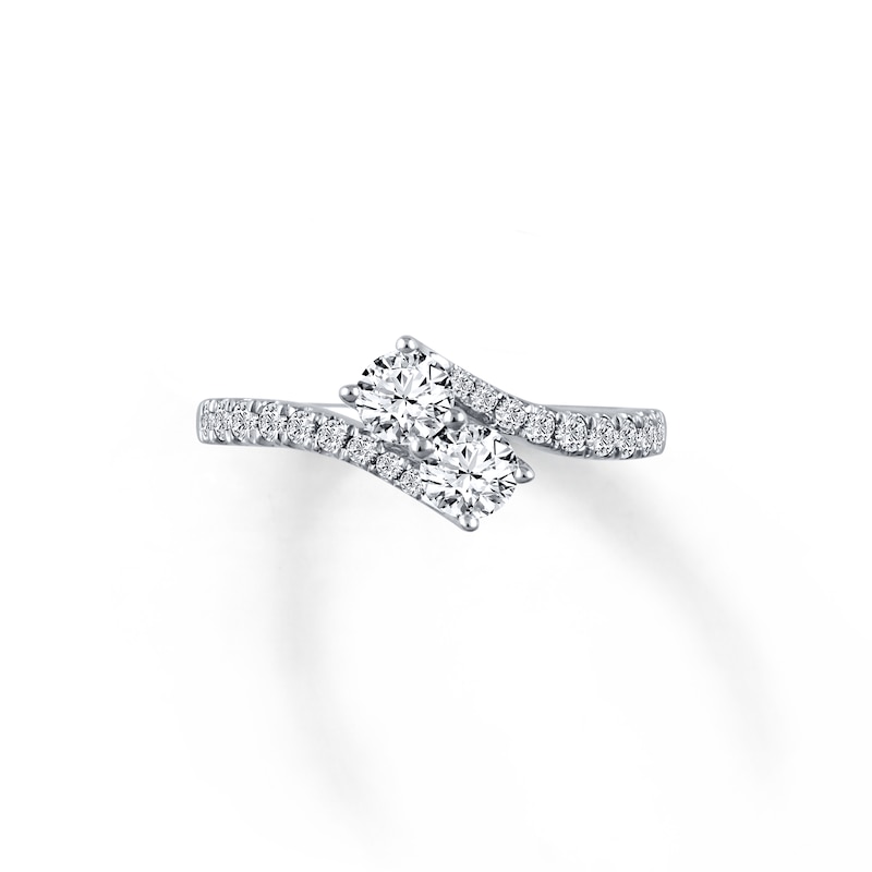 Previously Owned Ever Us Two-Stone Ring 1 ct tw Round-cut Diamonds 14K White Gold - Size 9.5