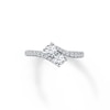 Thumbnail Image 1 of Previously Owned Ever Us Two-Stone Ring 1 ct tw Round-cut Diamonds 14K White Gold Size 10.5