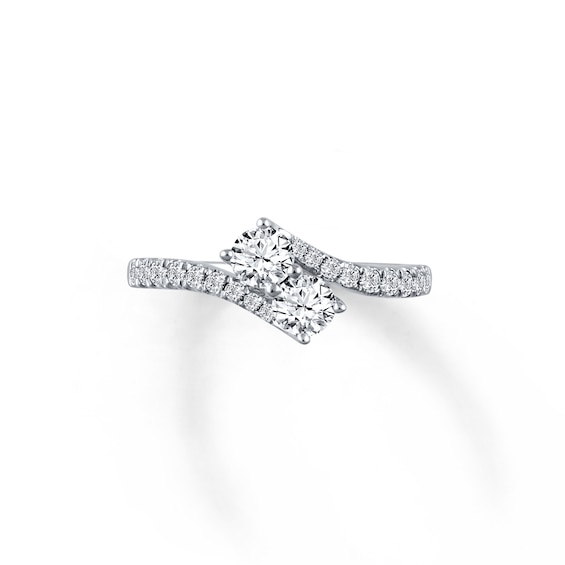 Previously Owned Ever Us Two-Stone Ring 1 ct tw Round-cut Diamonds 14K White Gold Size 10.5