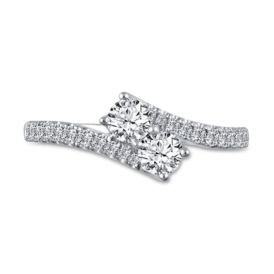 Previously Owned Ever Us Two-Stone Ring 3/4 ct tw Round-cut Diamonds 14K White Gold Size 9.5