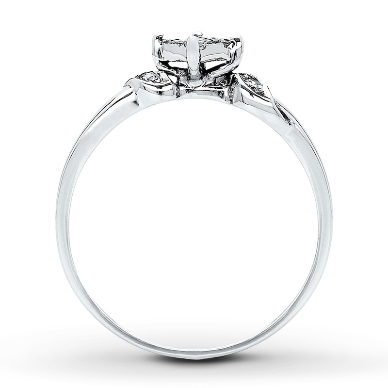 Main Image 2 of Previously Owned Diamond Promise Ring 1/6 ct tw Princess-cut 14K White Gold Size 10.25