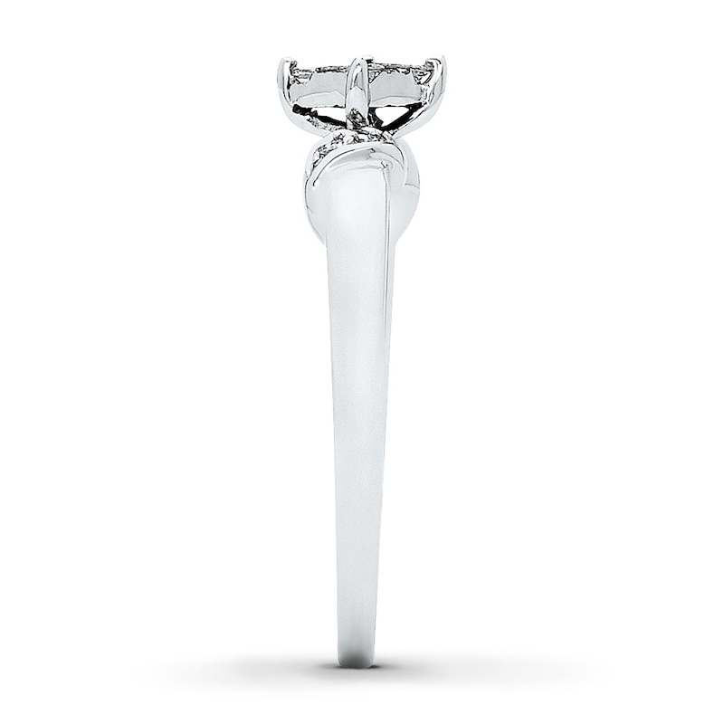 Main Image 3 of Previously Owned Diamond Promise Ring 1/6 ct tw Princess-cut 14K White Gold Size 10.25