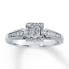 Thumbnail Image 1 of Previously Owned Diamonds Ring 1/4 ct tw Princess & Round-cut 10K White Gold - Size 3.75