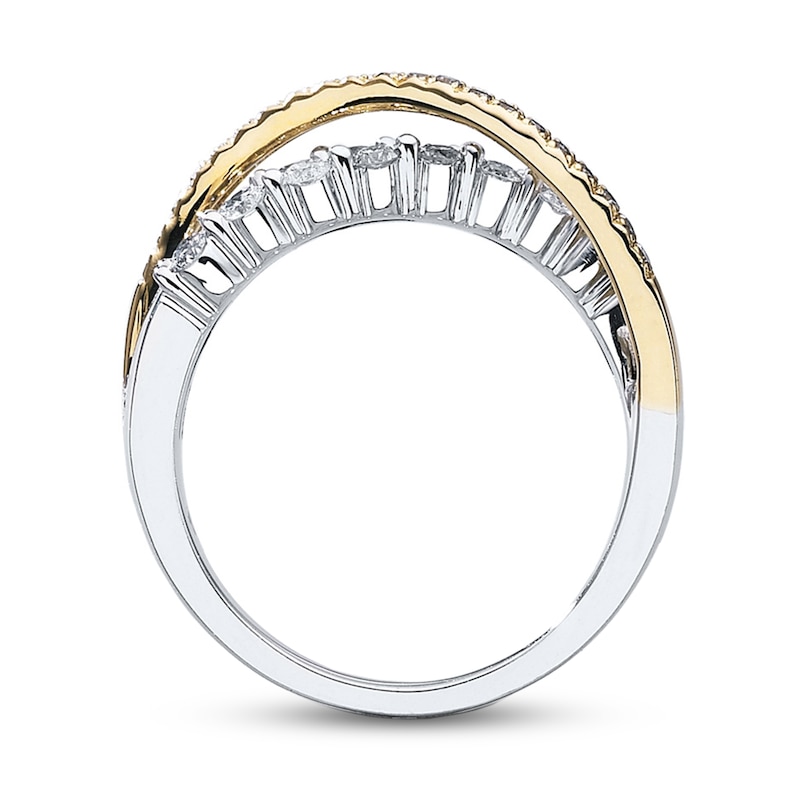 Main Image 2 of Previously Owned Diamond Band 1 ct tw Round-cut 14K Two-Tone Gold Size 11