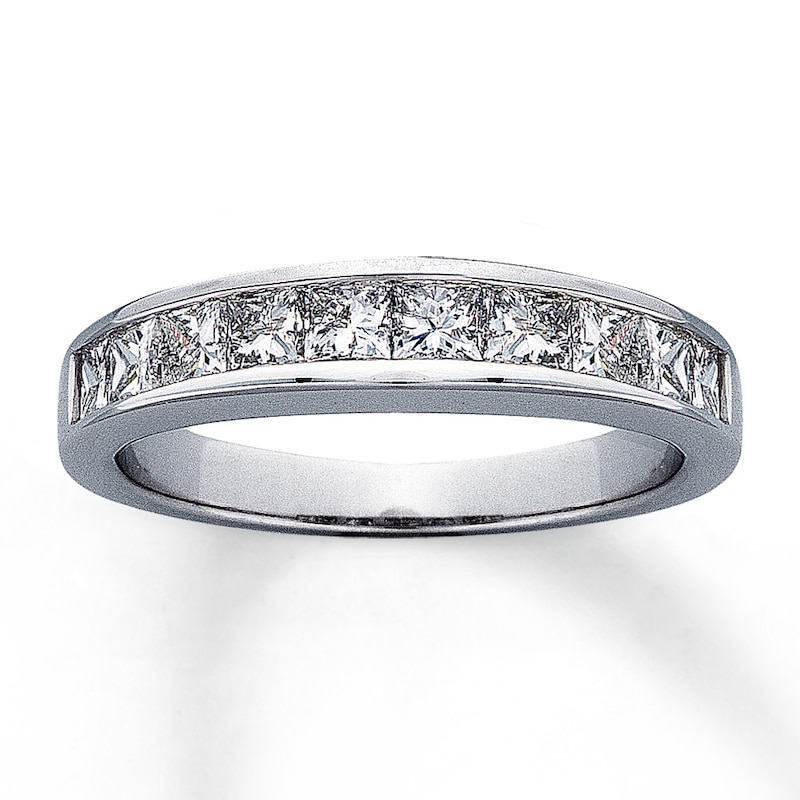 Main Image 1 of Previously Owned Ring 1/2 ct tw Princess-cut Diamonds 14K White Gold Size 3.75