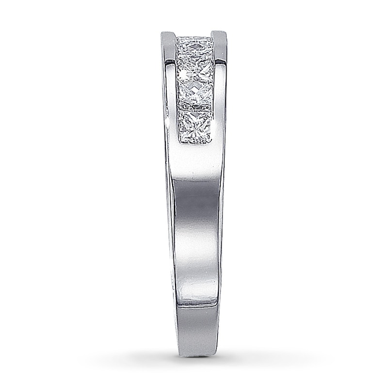 Main Image 3 of Previously Owned Ring 1/2 ct tw Princess-cut Diamonds 14K White Gold Size 3.75