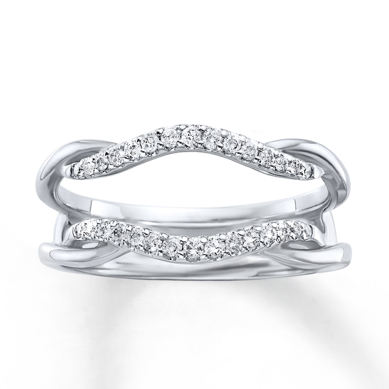 Main Image 1 of Previously Owned Diamond Enhancer Ring 1/5 ct tw Round-cut 14K White Gold Size 3.75
