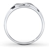 Thumbnail Image 1 of Previously Owned Men's Diamond Band 1/5 ct tw Black/White Round-cut 10K White Gold - Size 7