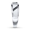 Previously Owned Men's Diamond Band 1/5 ct tw Black/White Round-cut 10K White Gold