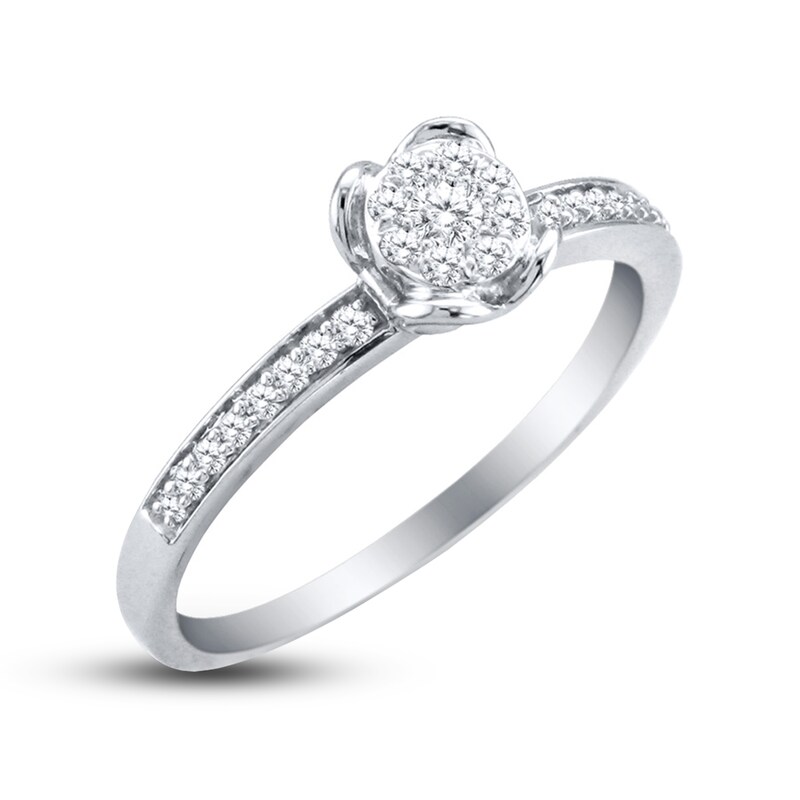 Main Image 2 of Previously Owned Previously Owned Promise Ring 1/5 ct tw Round-cut 10K White Gold Size 4.25