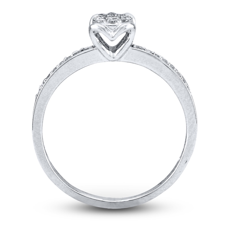 Main Image 3 of Previously Owned Previously Owned Promise Ring 1/5 ct tw Round-cut 10K White Gold Size 4.25