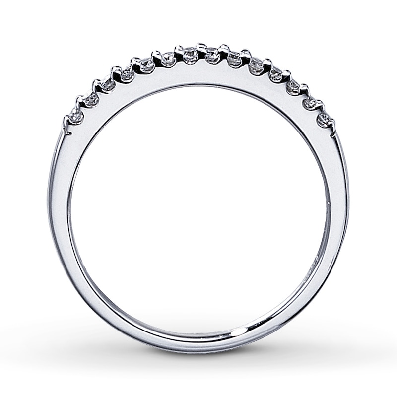 Main Image 2 of Previously Owned Diamond Wedding Band 1/6 ct tw Round-cut 14K White Gold - Size 4.25