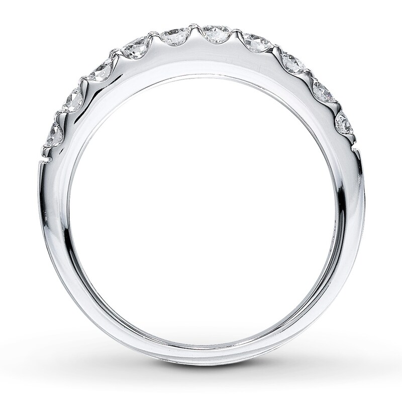 Main Image 2 of Previously Owned Diamond Wedding Band 1/2 ct tw Round-cut 14K White Gold - Size 9.5