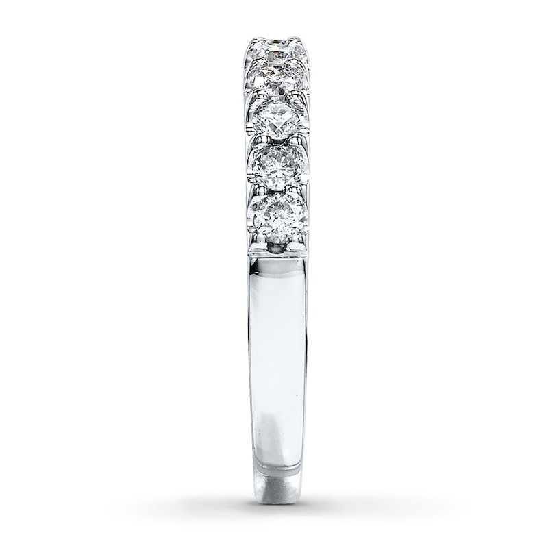 Main Image 3 of Previously Owned Diamond Wedding Band 1/2 ct tw Round-cut 14K White Gold - Size 9.5