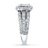 Thumbnail Image 3 of Previously Owned Diamond Engagement Ring 3 ct tw Princess & Round-cut 14K White Gold - Size 5